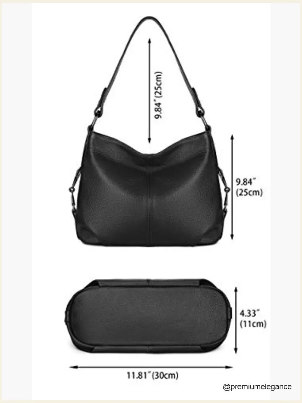 Genuine Leather Hobo Bag Crossbody Shoulder Purse